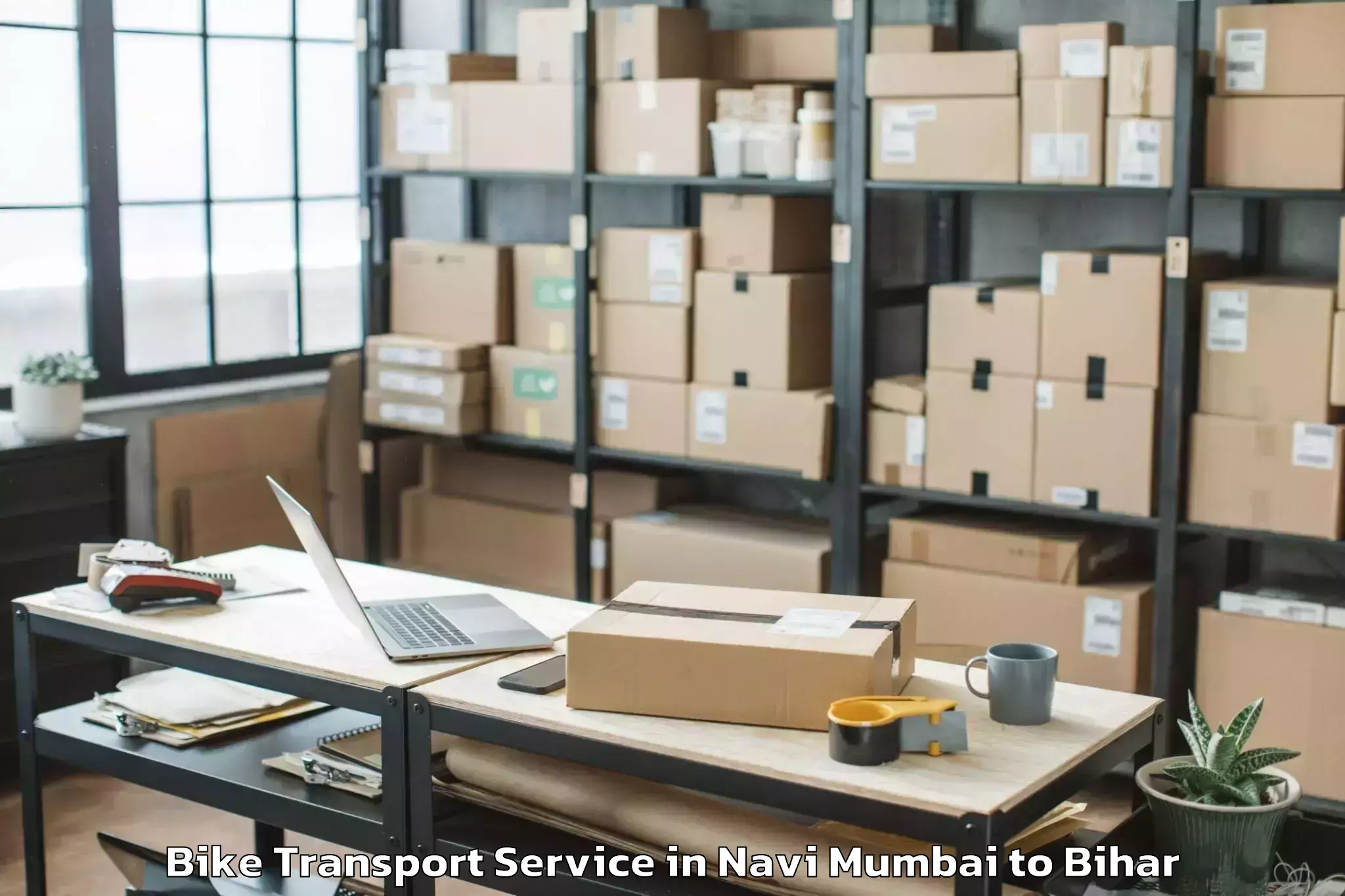 Professional Navi Mumbai to Laukaha Bike Transport